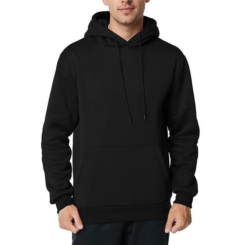 Herren Fleece Kapuzenpullover Warm Bequem Grau