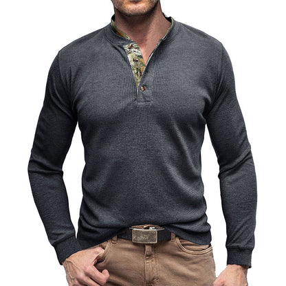 Herren Pullover Langarm Strukturiert Moderner Kragen