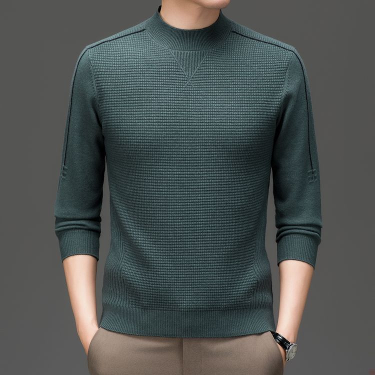 Herren Pullover Modern Strukturiert Hochgeschlossen - BerlinGlamour