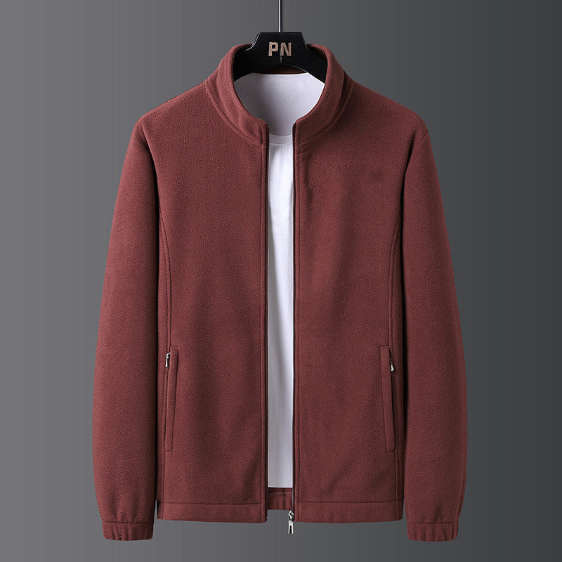 Herren Fleecejacke Modern mit Stehkragen und Taschen - BerlinGlamour
