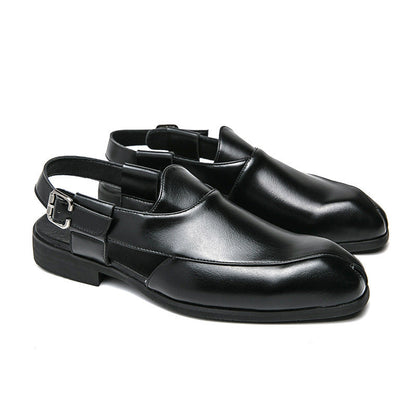 Damen Leder Mokassins Elegante Schuhe mit verstellbarem Riemen