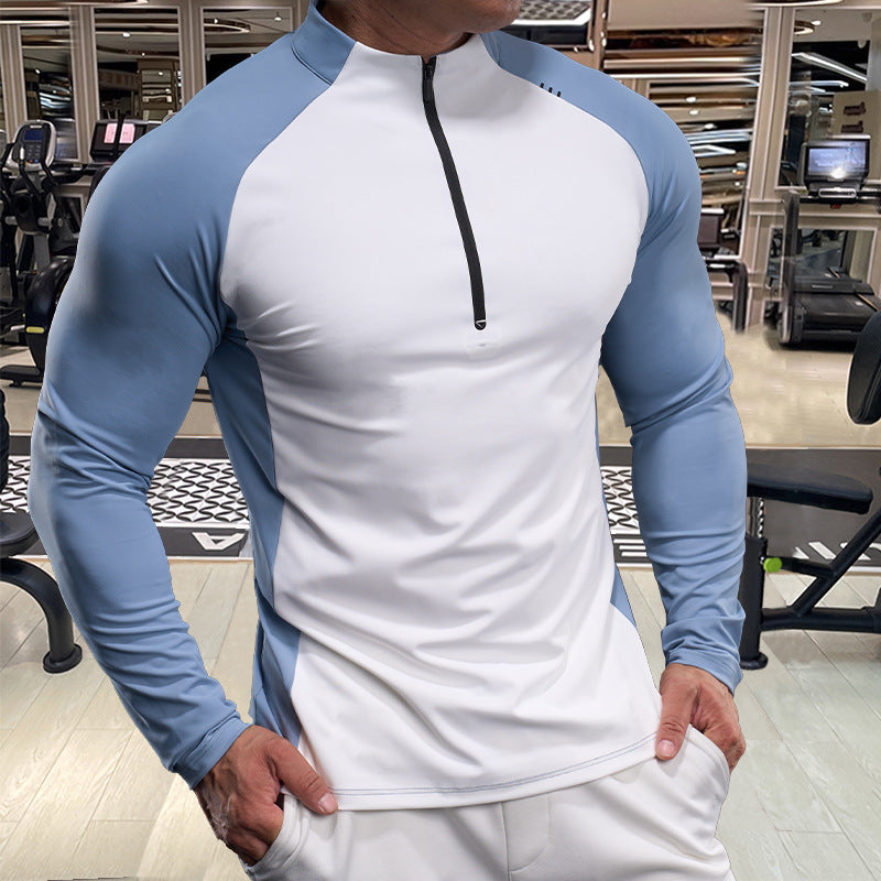 Herren Funktionsshirt Raglan Ärmel Half-Zip Sportlich - BerlinGlamour