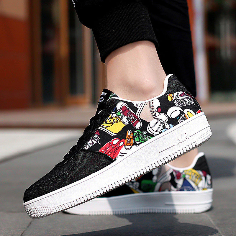 Damen Sneaker Bunt Grafik Design Sportlich Modisch - BerlinGlamour
