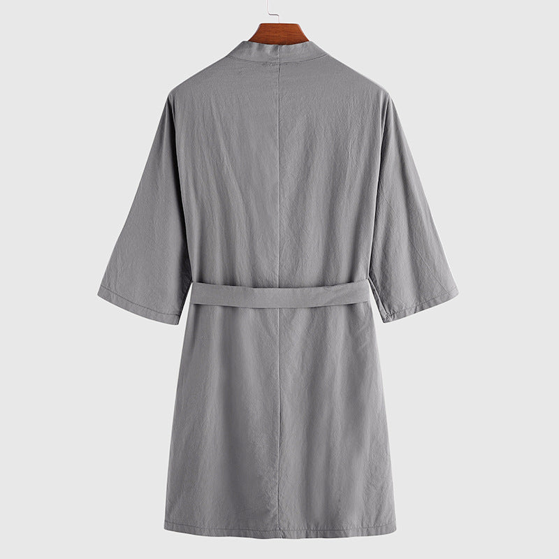 Herren Leinenbademantel Luxus Qualität Modern