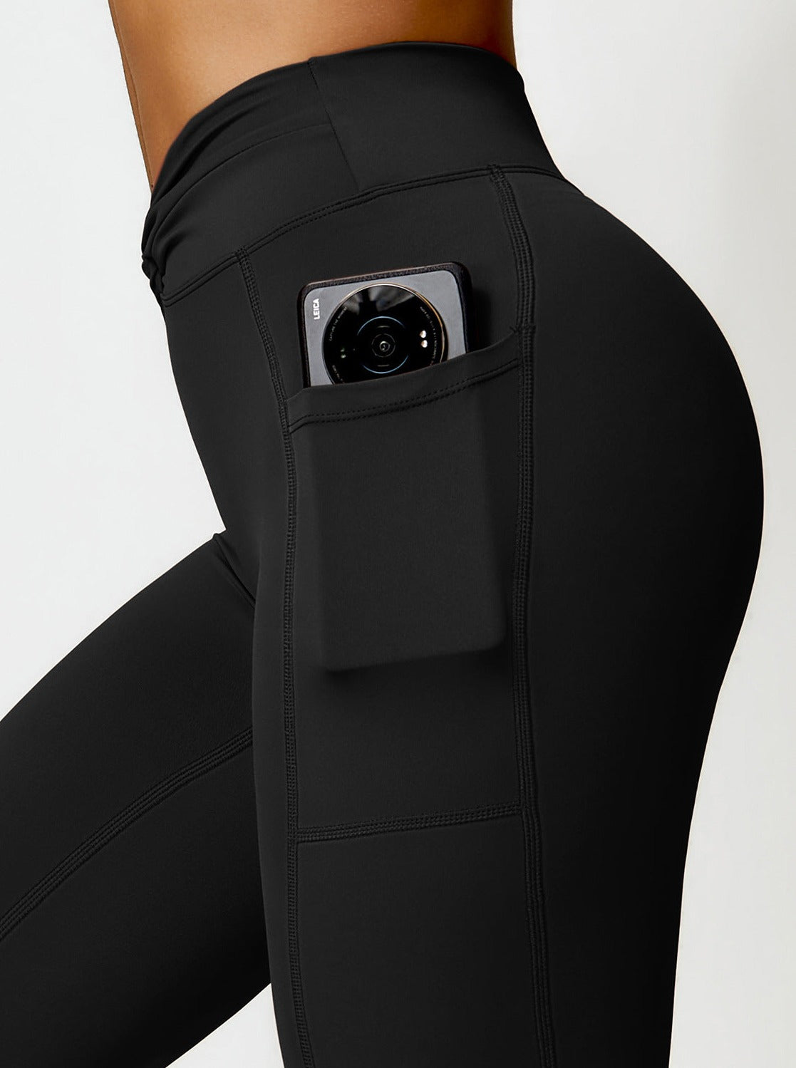 Hohe Taille Bootcut Leggings mit Taschen Damen