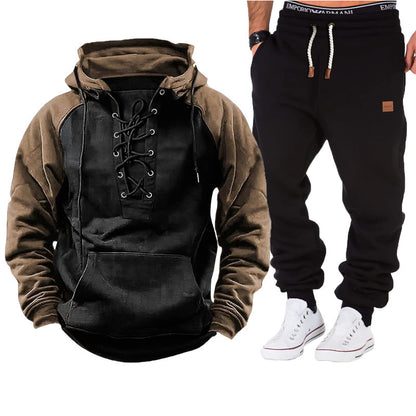 Herren Kapuzenpullover Lässig Mit Schnürverschluss Bequem - BerlinGlamour