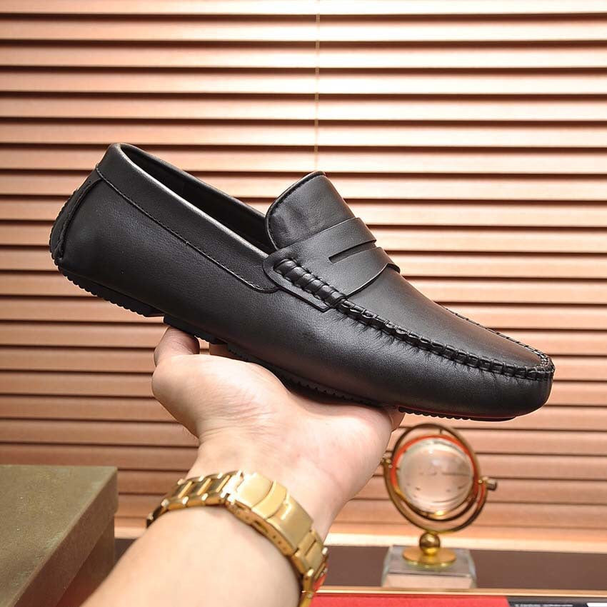 Herren Mokassins Leder Elegant Schnürlos