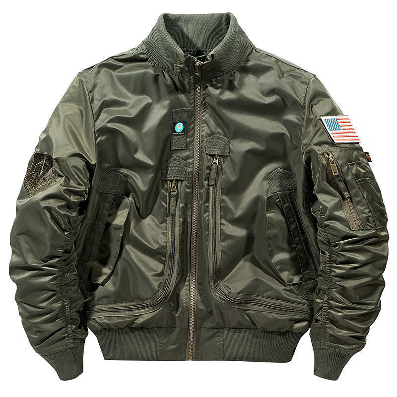 Herren Bomberjacke Sportlich Vielseitig Mit Taschen