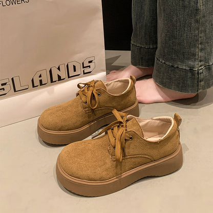 Damen Schnürschuhe Wildleder Komfort Schuhe Heidi Stil