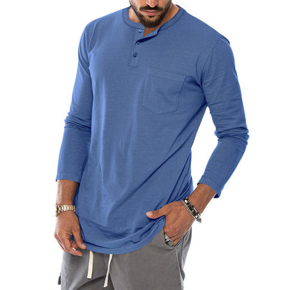 Ein moderner Langarm-Henley-Shirt für den Online-Shop sollte heißen: Langarm-Henley-Shirt mit modischem Knopfverschluss und praktischer Brusttasche BerlinGlamour 

Ich werde ihn