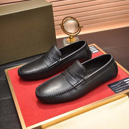 Herren Mokassins Leder Elegant Schnürlos