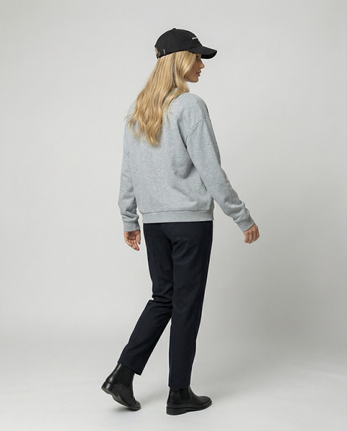 Damen Sweatjacke V-Ausschnitt Grau Kapuzenlos