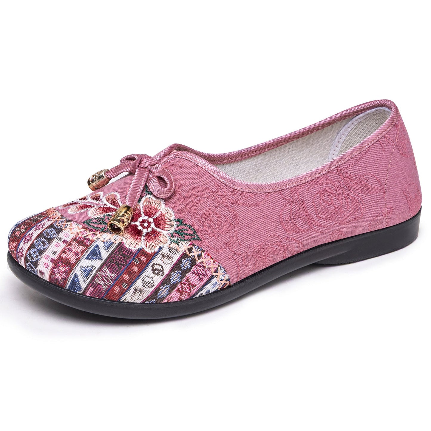Damen Ballerinas Handbestickt Traditionell Heidi Stil