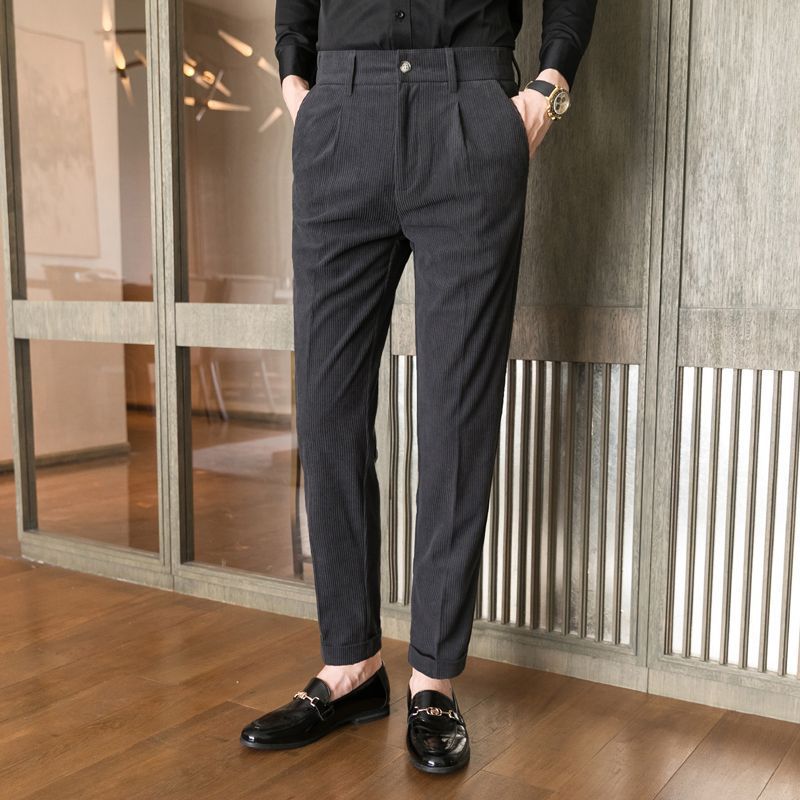 Elegante Herren Anzughose Schwarz Modern