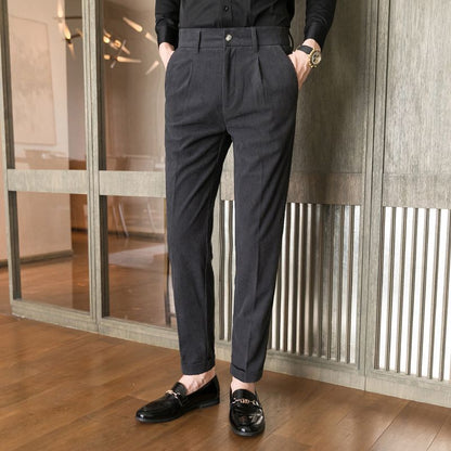 Elegante Herren Anzughose Schwarz Modern