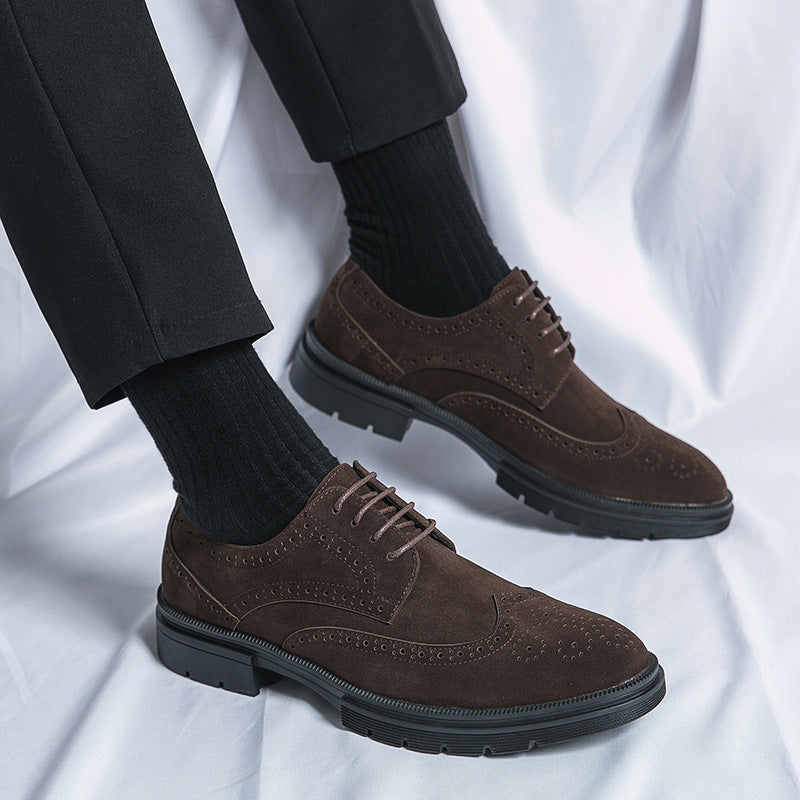 Herren Schnürschuhe Wildleder Elegant Lochmuster Modern