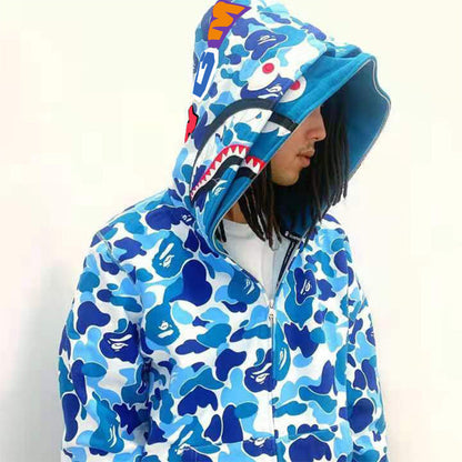 Herren Camouflage Jacke Kapuzenjacke Reißverschluss