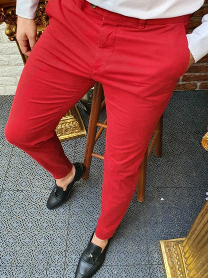 Herren Sommerchino Bequem Elastisch Mit Taschen