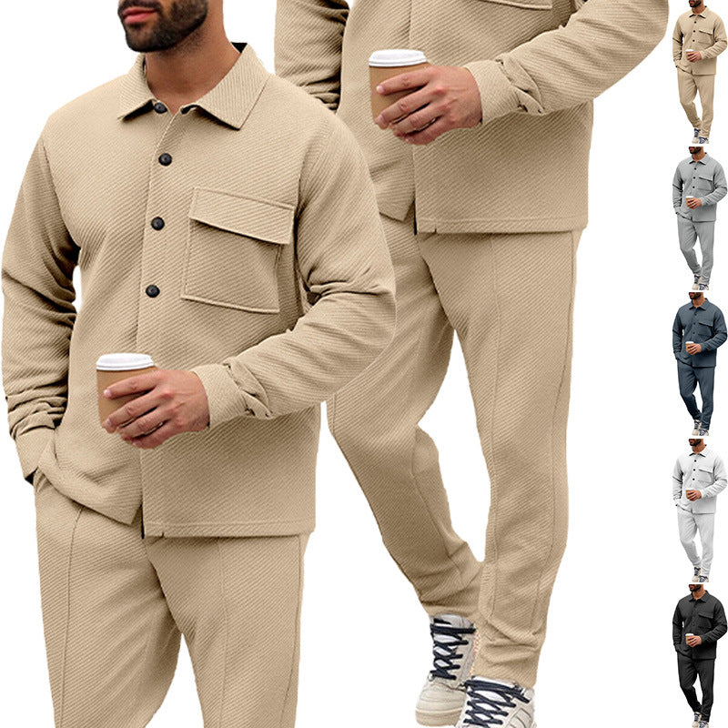 Herren Freizeitanzug Lässig Mit Taschen Modern - BerlinGlamour