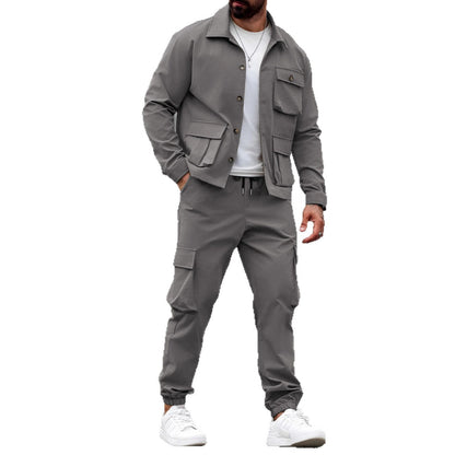 Herren Jacke Set Cargo Hose Modern Streetwear
