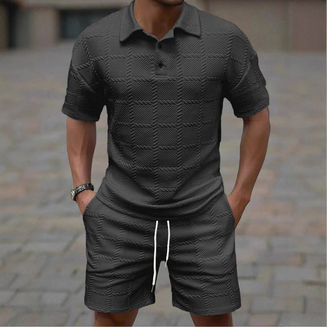 Herren Sportset Kurzarm funcional mit Struktur Optik