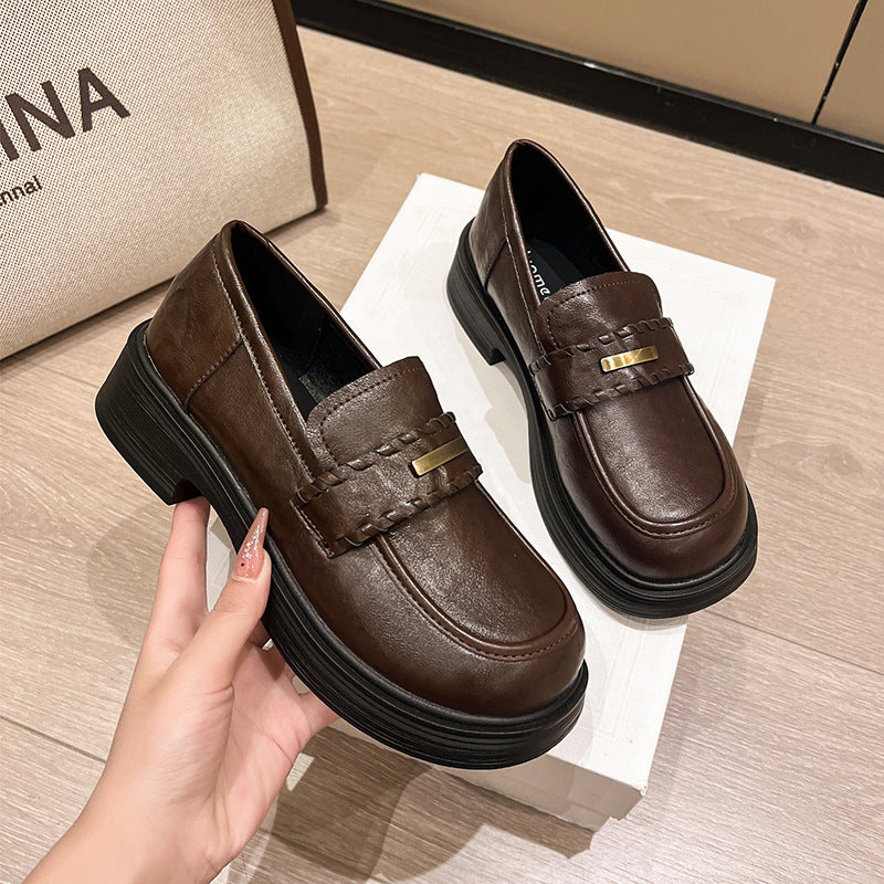 Damen Loafers Plateau Schuhe Elegante Schnalle - BerlinGlamour