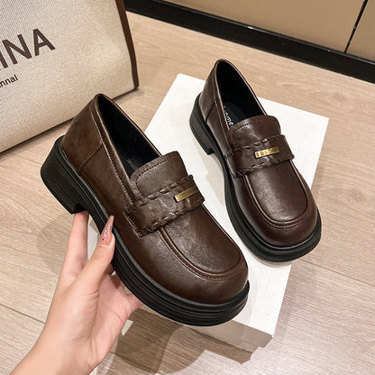 Damen Loafers Plateau Schuhe Elegante Schnalle - BerlinGlamour