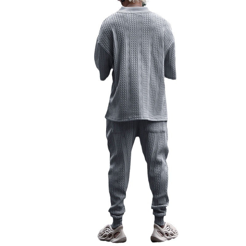 Herren Freizeit-Set Oversized Pullover Jogginghosen Bequem