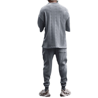 Herren Freizeit-Set Oversized Pullover Jogginghosen Bequem