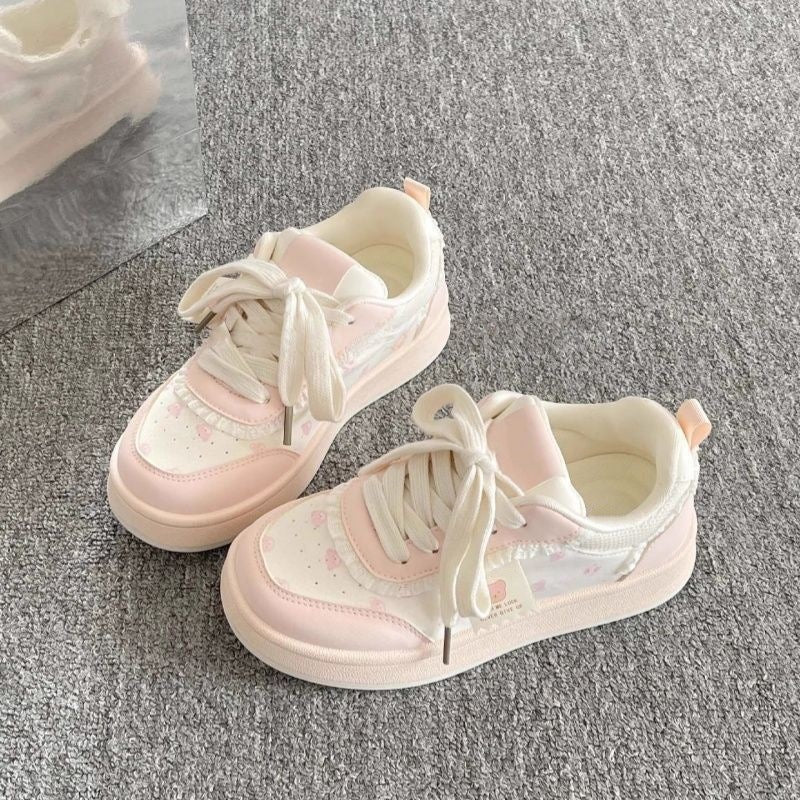 Damen Schnürsneaker Weich Bequem Verspielt