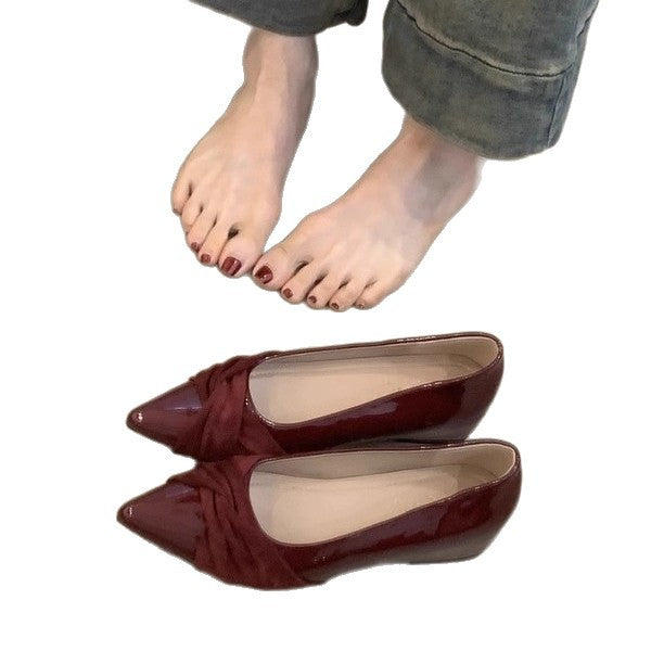 Elegante Damen Ballerinas Spitze Schleife Modern
