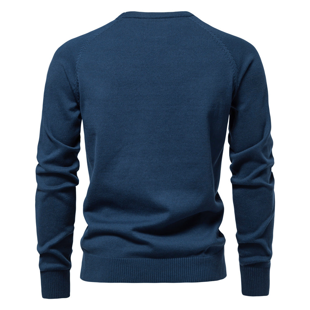 Herren Strickpullover Modern Rundhals Großes Muster