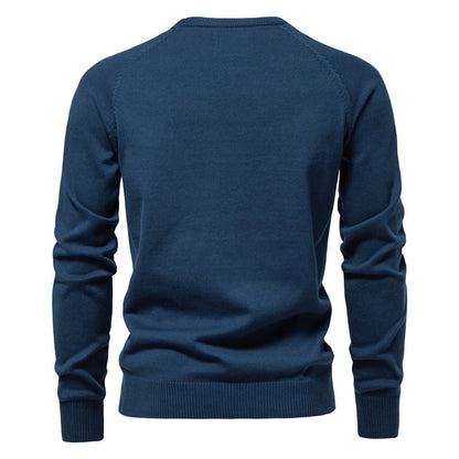 Herren Strickpullover Modern Rundhals Großes Muster