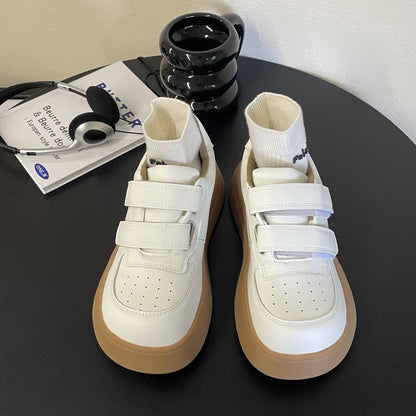 Damen Sneaker Komfortabel mit Klettverschluss Stylisch Schwarz