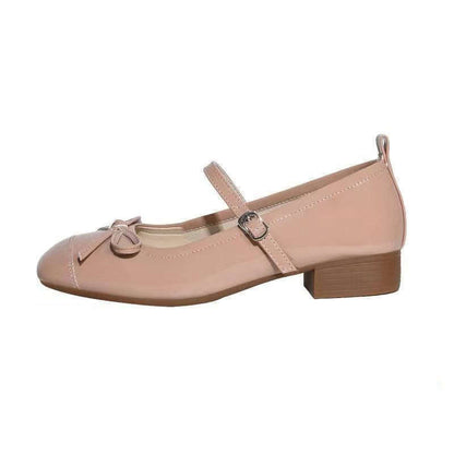 Damen Ballerinas Modern mit Riemchen und Schleife