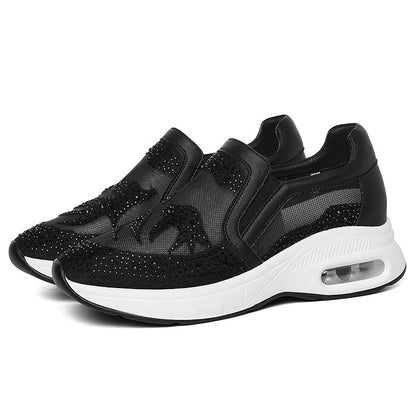 Damen Sneaker Glitzer Modisch Mesh Schuhe