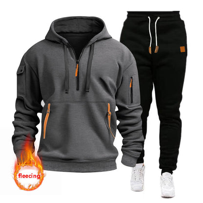 Herren Hoodie-Set Sportlich mit Taschen Atmungsaktiv