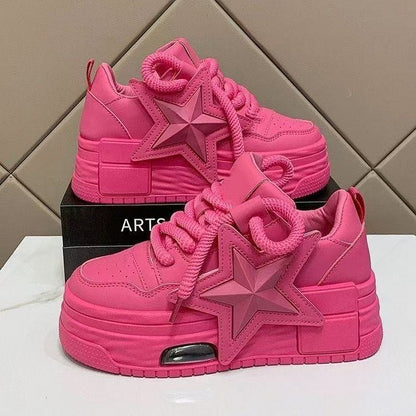 Damen Sneaker Chunky Sternen-Design Komfort Sohle