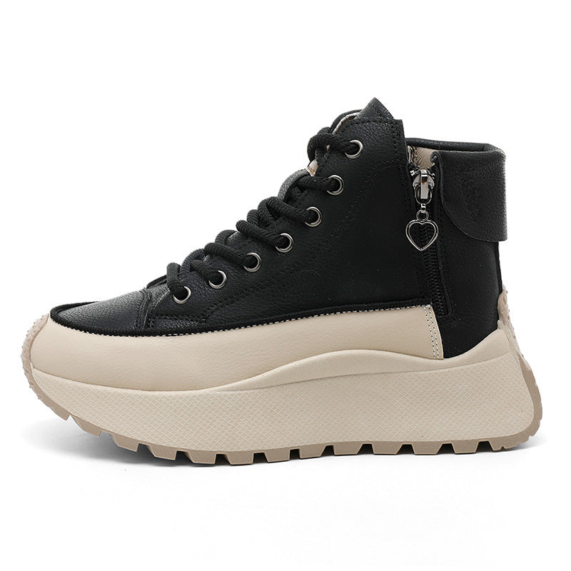 Damen Sneaker High-Top Elegante Laufschuhe Mit Reißverschluss