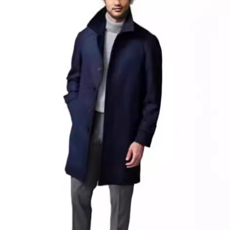 Eleganter Herren Wollmantel Doppelreiher Schmal Modern - BerlinGlamour