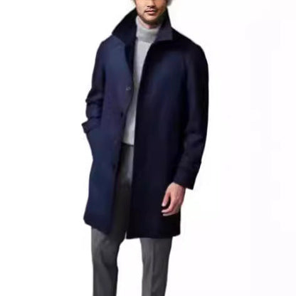 Eleganter Herren Wollmantel Doppelreiher Schmal Modern - BerlinGlamour