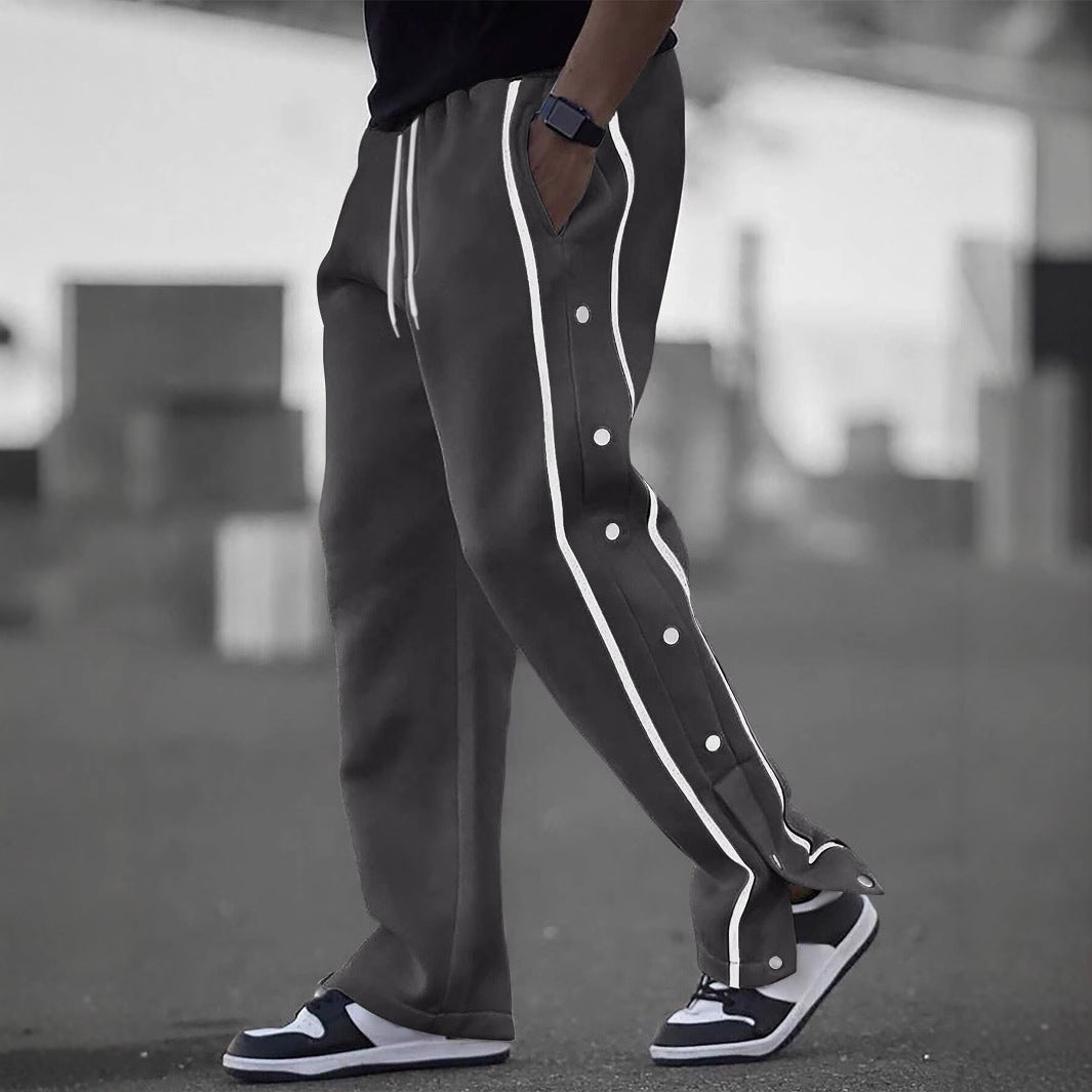 Herren Freizeithose Sportlich Mit Druckknöpfen Modern