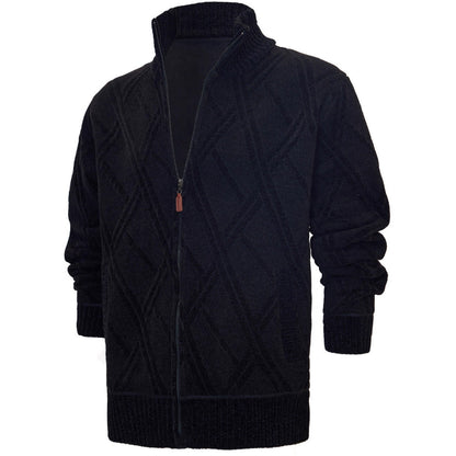 Herren Fleecejacke Hochkragen Strukturiert Warm