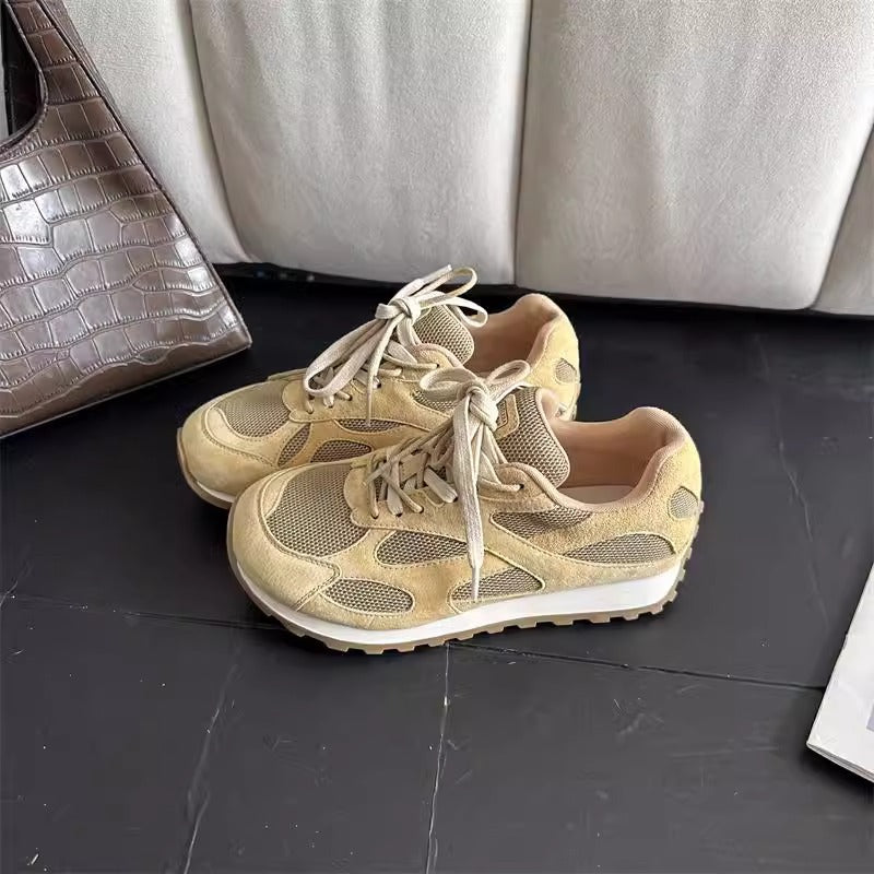 Damen Sneaker Sportlich Atmungsaktiv Wildleder
