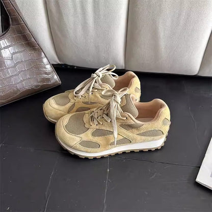 Damen Sneaker Sportlich Atmungsaktiv Wildleder