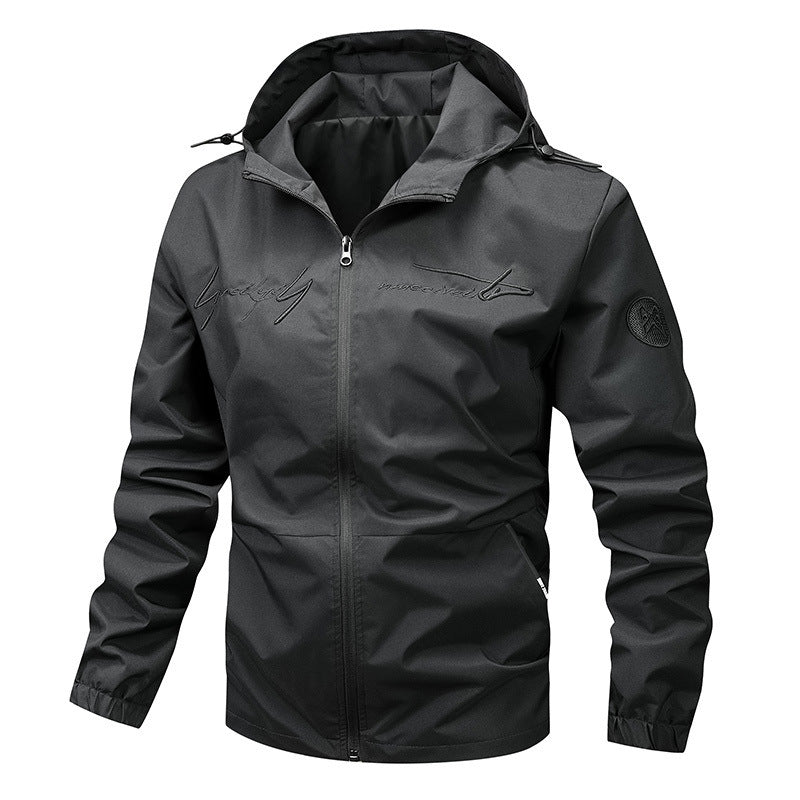 Herren Funktionsjacke Wasserdicht mit Kapuze und vielen Taschen