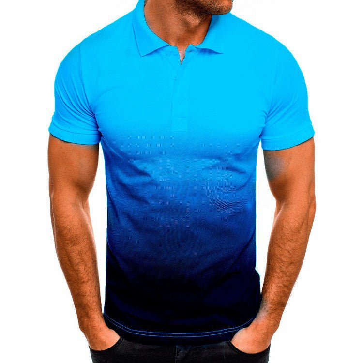Herren Poloshirt Atmungsaktiv Modern Farbverlauf Sommer