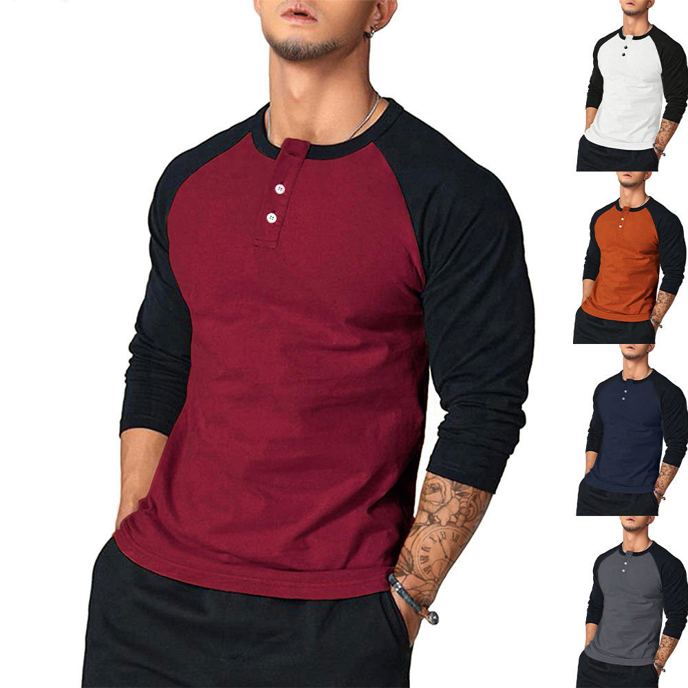 Herren Langarmshirt Vintage Stil Kontrastärmel Berlin - BerlinGlamour