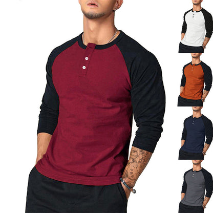 Herren Langarmshirt Vintage Stil Kontrastärmel Berlin - BerlinGlamour