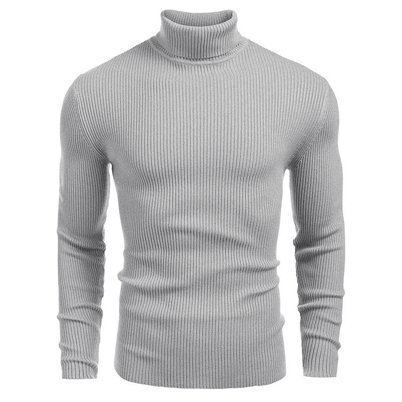 Herren Pullover Rollkragen Struktur Rippenmuster Modern